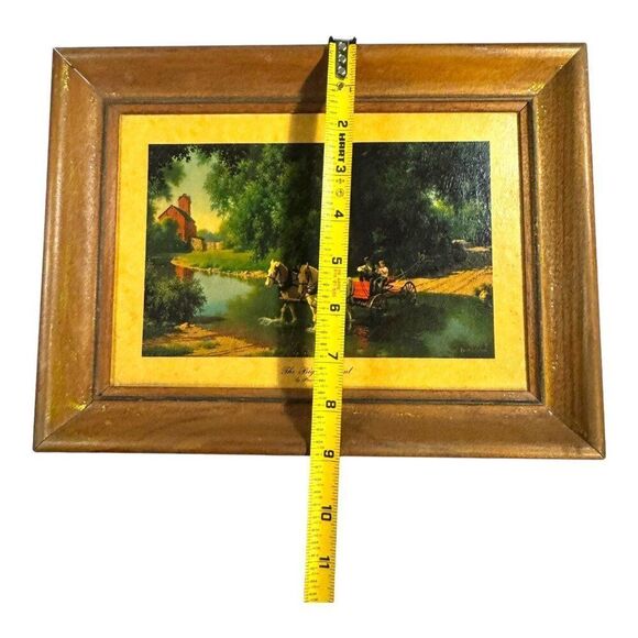 Paul Detlefsen "The Big Moment" Vintage Print In Wooden Frame Retro Cottage Core - Picture 6 of 6